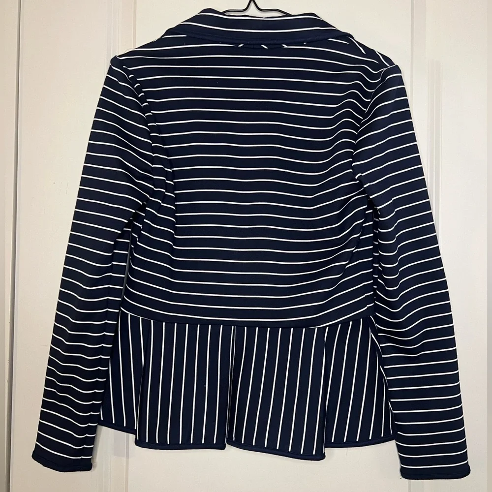 Sandro Studio Striped Blazer Navy & White - Picture 5 of 7